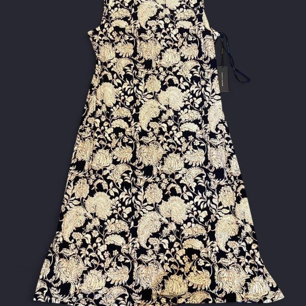 Tommy Hilfiger Dark Navy Blue Black and Cream Floral Dress